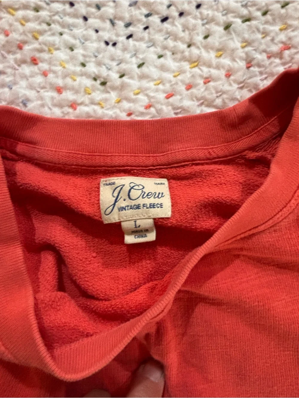 J. Crew Coral-Red Crewneck Sweatshirt